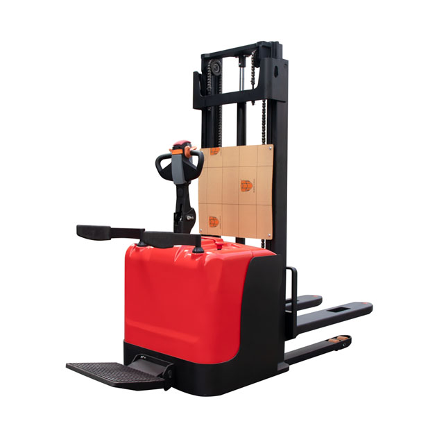 1600kg 2000kg rider fully electric power stacker electric hydraulic stacker electric motor stacker stand on